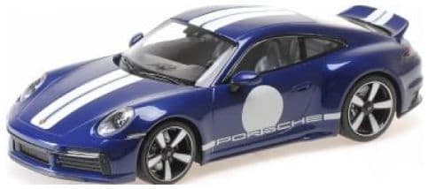 Minichamps 155 062006 Porsche 911 (992) Sport Classic 2022 Blue Metallic w/Stripe (Sealed Body)