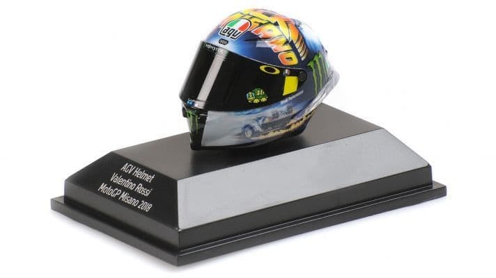 Minichamps 399 180096 AGV Helmet Valentino Rossi MotoGP Misano 2018 1/8 Scale PRE ORDER £ 33.33