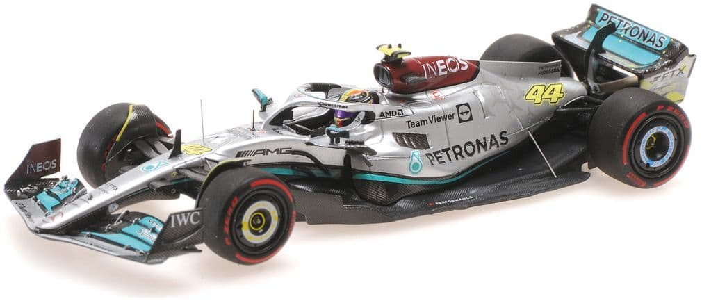 Minichamps 417 221044 Mercedes AMG Petronas F1 W13 E Performance L. Hamilton 3rd British GP 2022