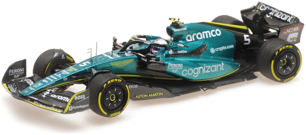 Minichamps 417 222205 Aston Martin Aramco Cognizant F1 AMR22 S. Vettel Last Race Abu Dhabi GP22