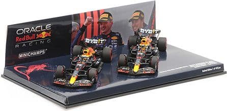 Minichamps 472 224111 Oracle Red Bull Racing RB18 2 Car Set 1-2 Finish Verstappen/Perez Emilia