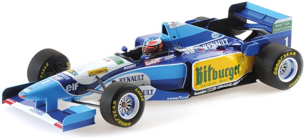 Minichamps 510 953401 Benetton Renault B195 Michael Schumacher Winner Japanese GP 95 W/Rain Tyre