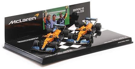 Minichamps 532 210304 McLaren F1 Team MCL35M 2 Car Set 1-2 Finish Ricciardo/Norris Italian GP21