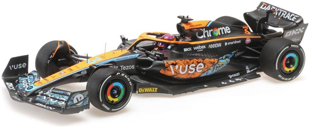 Minichamps 537 224003 McLaren F1 MCL36 Daniel Ricciardo Abu Dhabi GP 2022 1/18 PRE ORDER £229.16