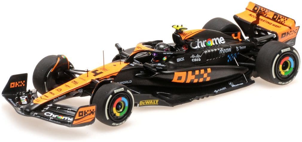 Minichamps 537 235904 McLaren F1 Team MCL60 L.Norris 2nd SGP 2023 1/43 Scale *PRE ORDER £ 91.66*
