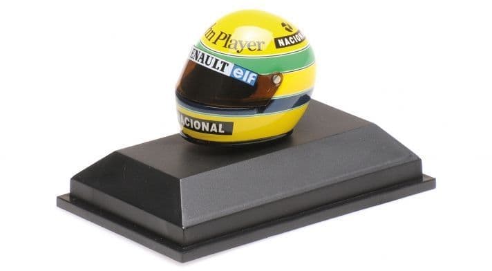 Minichamps 540 388612 Ayrton Senna Helmet 1986 1/10 Scale *PRE ORDER £ 14.99*