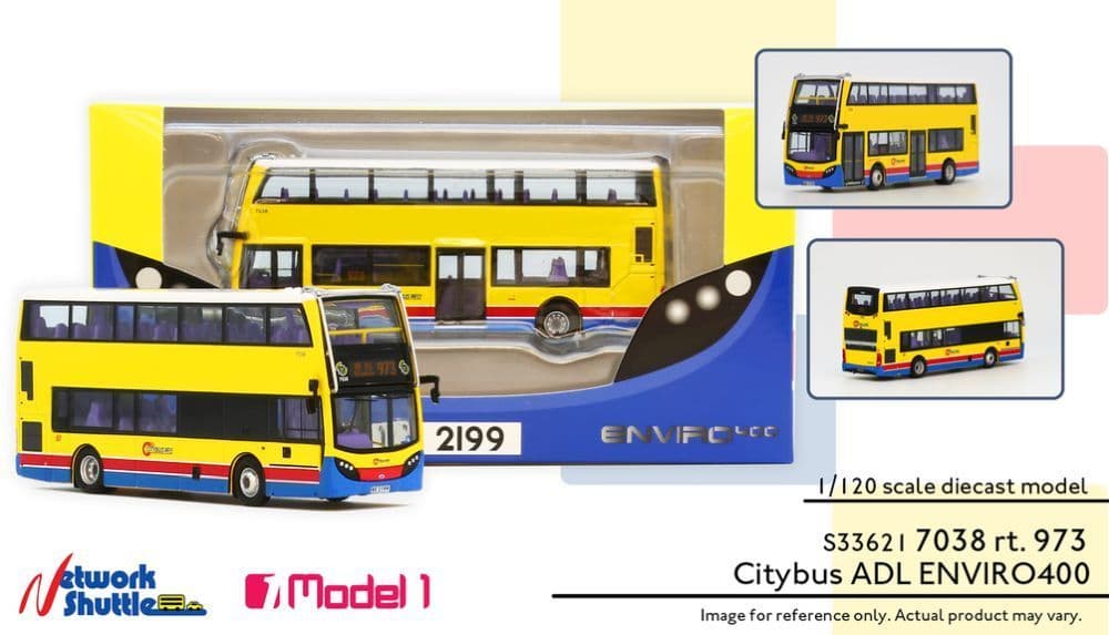 Model 1 33621S Enviro400 10.5m Citybus ADL 7038 rt. 973 Stanley - 1/120 Scale *LAST FEW*