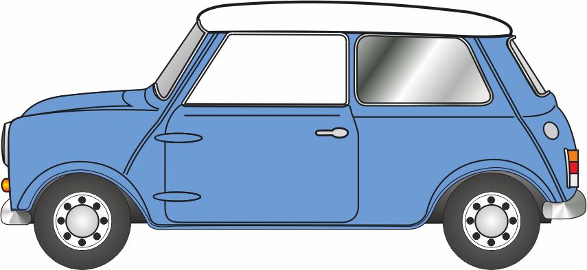 Oxford 43MIN024 Austin Cooper S Mini Island Blue/Snowberry White 1/43 Scale (O) *PRE ORDER £15.95*