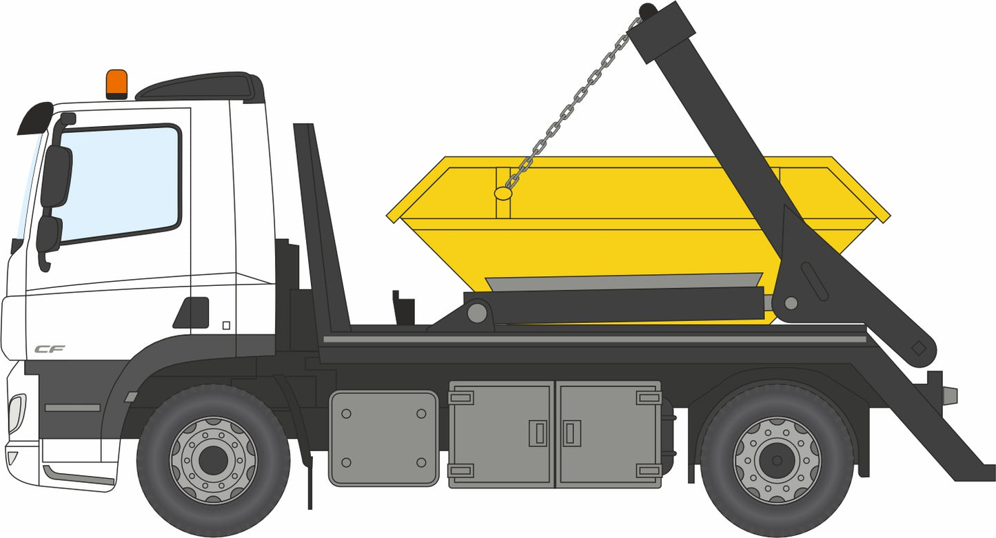 Oxford 76DSL001 DAF Skip Lorry White 1/76 Scale (OO) *PRE ORDER £28.75*