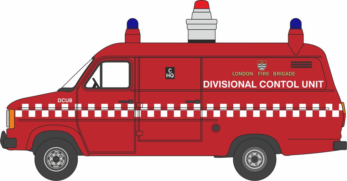 Oxford 76FT2003 Ford Transit MK2 London Fire Brigade DCU 1/76 Scale (OO) *PRE ORDER £10.95*