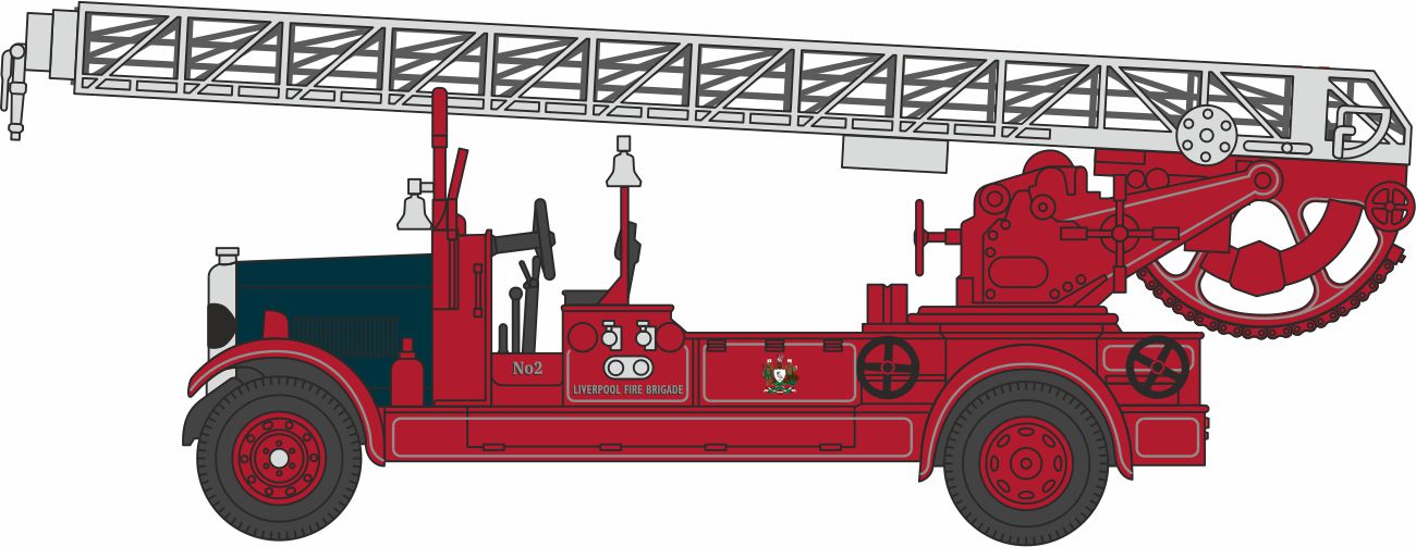 Oxford 76TLM008 Leyland TLM Liverpool Fire Brigade 1/76 Scale (OO) *PRE ORDER £20.95*