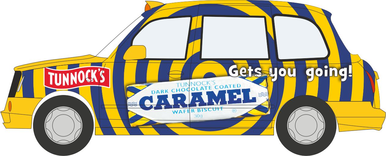 Oxford 76TX4009 TX4 Taxi Tunnocks 1/76 Scale (OO) *PRE ORDER £10.95*