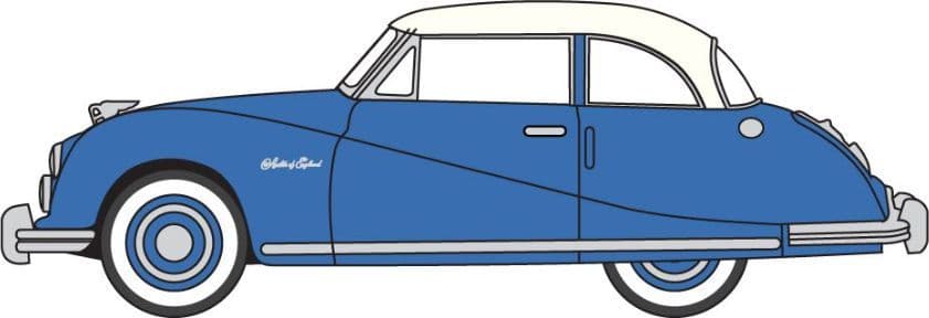 Oxford 76ATL006 Austin Atlantic Coupe Blue/Ivory 1/76 Scale