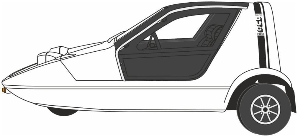 Oxford 76BUG002 Bond Bug White OO Gauge