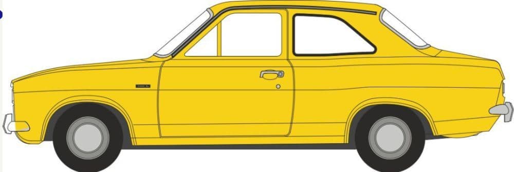 Oxford 76FE004 Ford Escort Mk1 Daytona Yellow 1/76 Scale