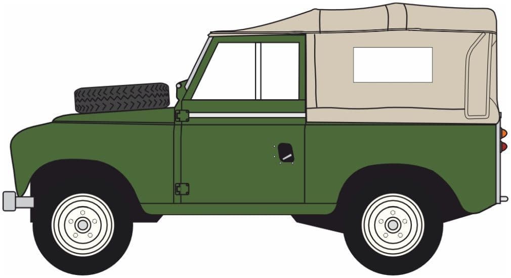 Oxford 76LR2AS005 Land Rover Series 2A SWB Canvas Bronze Green OO Gauge - PRE ORDER £9.95