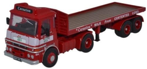 Oxford 76LV002 ERF LV Flatbed Trailer - Carnation*LAST FEW*
