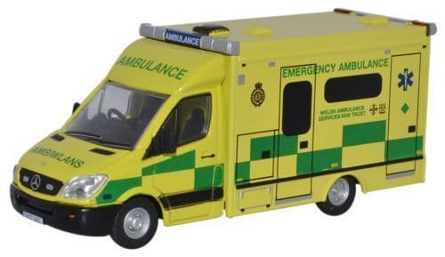 Oxford 76MA001 Mercedes Ambulance - Welsh Ambulance Servi