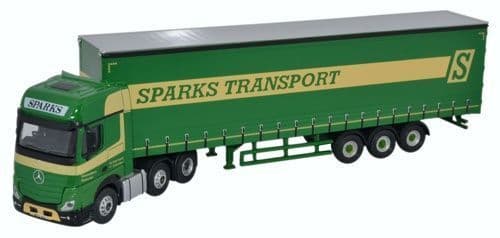 Oxford 76MB006 Mercedes Actros GSC C/side Sparks Transpor *LAST FEW*