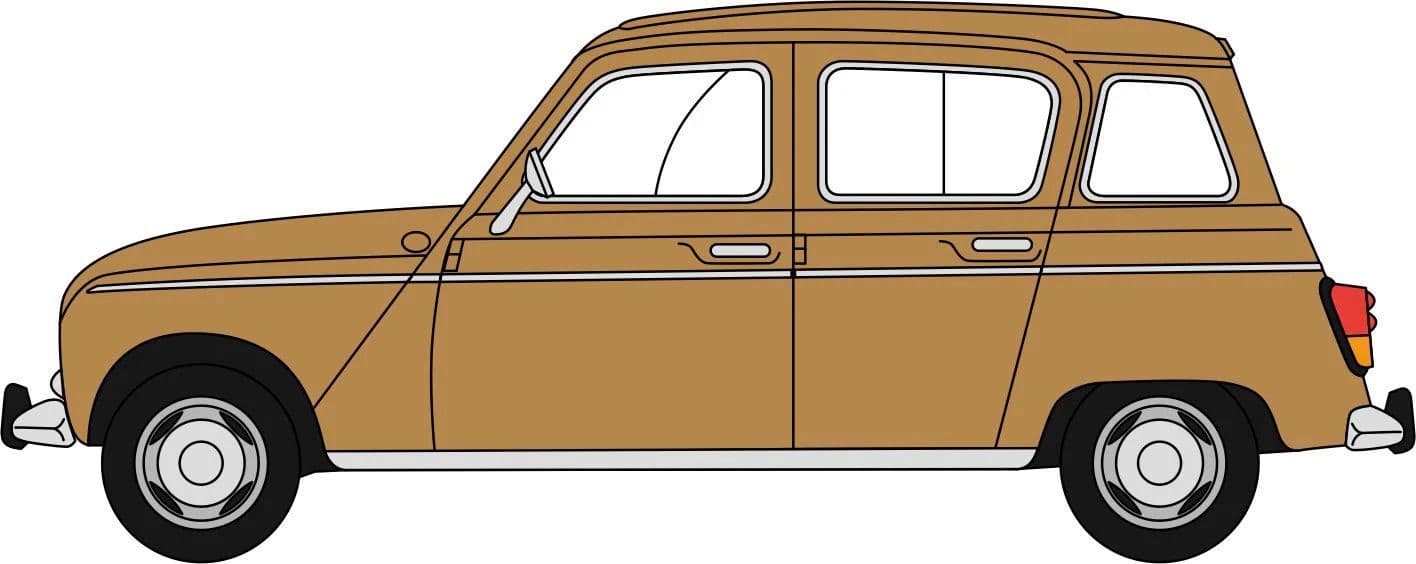Oxford 76RN004 Renault 4 Marron Glace 1/76 Scale