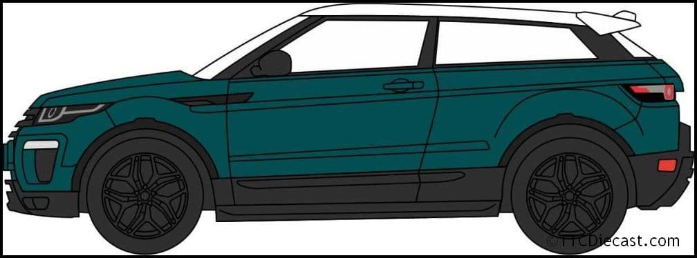 Oxford 76RRE003 Range Rover Evoque Coupe (Facelift) Aintree Green
