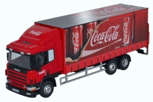 Oxford 76S94004CC Scania 94D 6 Wheel Curtainside Coca Cola