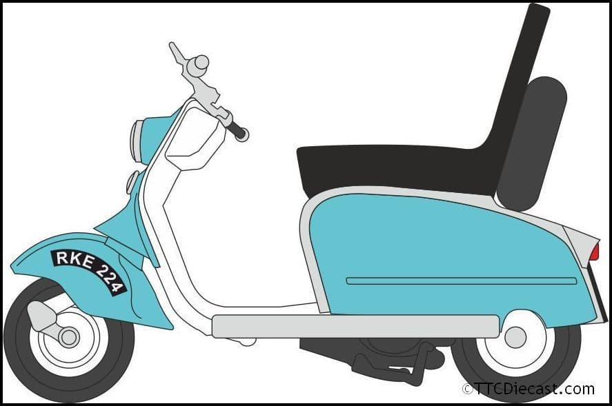 Oxford 76SC001 Scooter Blue/White, OO Gauge