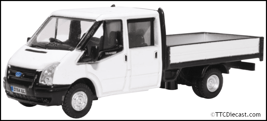 Oxford 76TPU005 Ford Transit Dropside White, OO Gauge