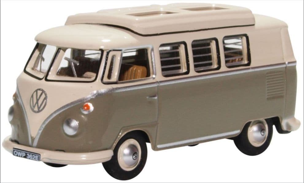 Oxford 76VWS006 VW T1 Camper Mouse Grey/Pearl White - 1/76 Scale