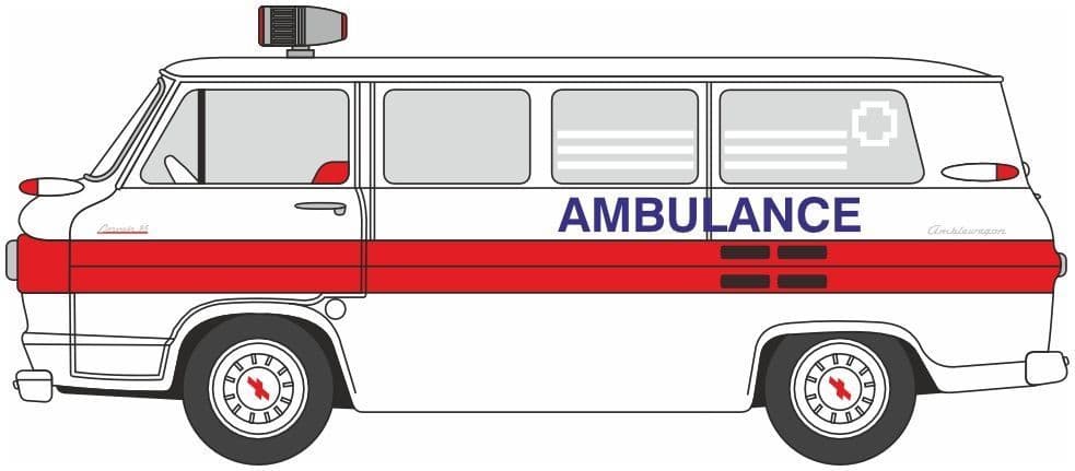 Oxford 87CG61002 Chevrolet Corvair Greenbrier Amblewagen Ambulance 1962 HO Gauge - PRE ORDER £11.95