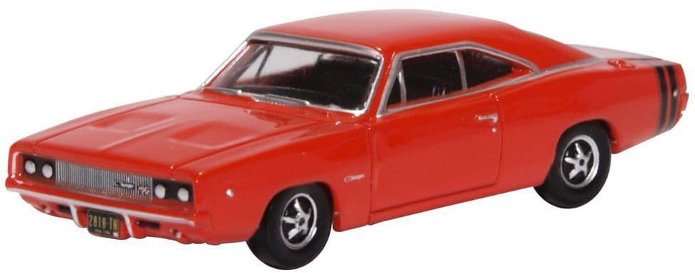 Oxford 87DC68001 Dodge Charger 1968 Bright Red - 1/87 Scale