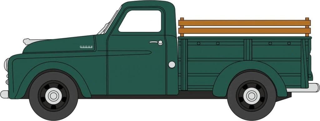 Oxford 87DP48002 Dodge B-1B Pick Up 1948 Dark Green 1/87 Scale