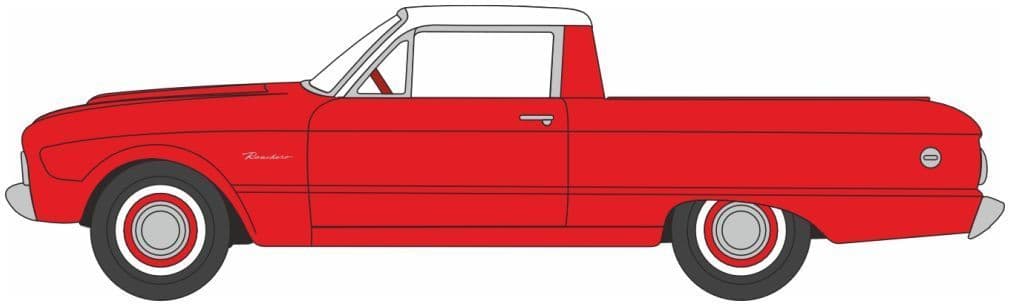 Oxford 87FA60001 Ford Falcon Ranchero Monte Carlo Red/ Corinthian White 1960 HO Gauge - PRE ORDER £10.95