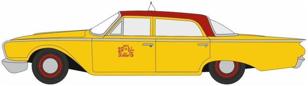 Oxford 87FF60003 Ford Fairline Sedan NYC Taxi 1960 HO Gauge - PRE ORDER £10.95