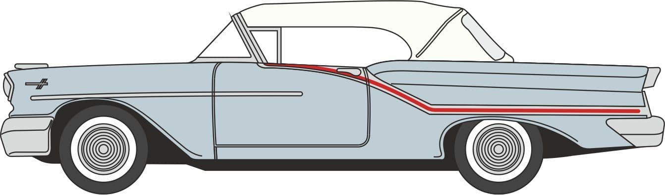 Oxford 87OC57003 Oldsmobile 88 Convertible Gray/Red/White 1/87 Scale