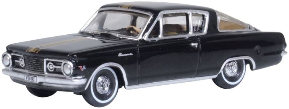 Oxford 87PB65004 Plymouth Barracuda 1965 Black/Gold 1:87 Scale