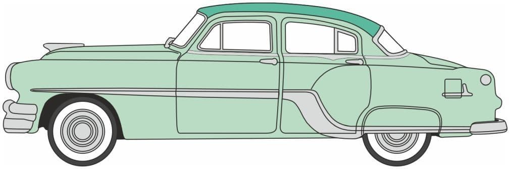 Oxford 87PC54005 Pontiac Chieftain 4 Door Shannon Green 87PC54005 1954 HO Gauge - PRE ORDER £10.95