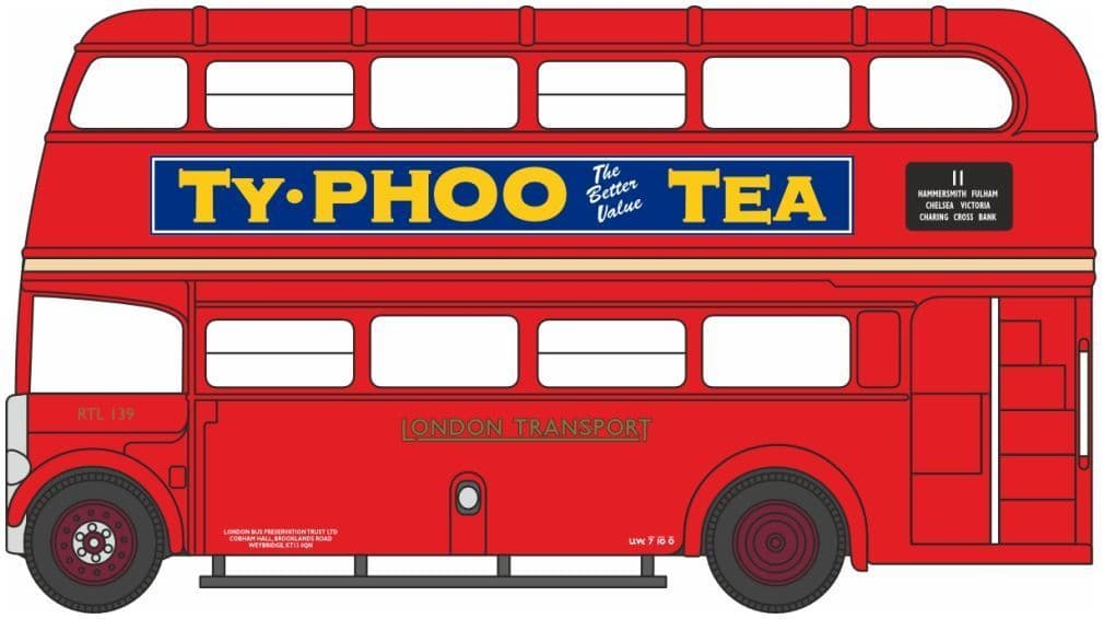 Oxford NRTL005 RTL Bus London Transport N Gauge - PRE ORDER £9.95
