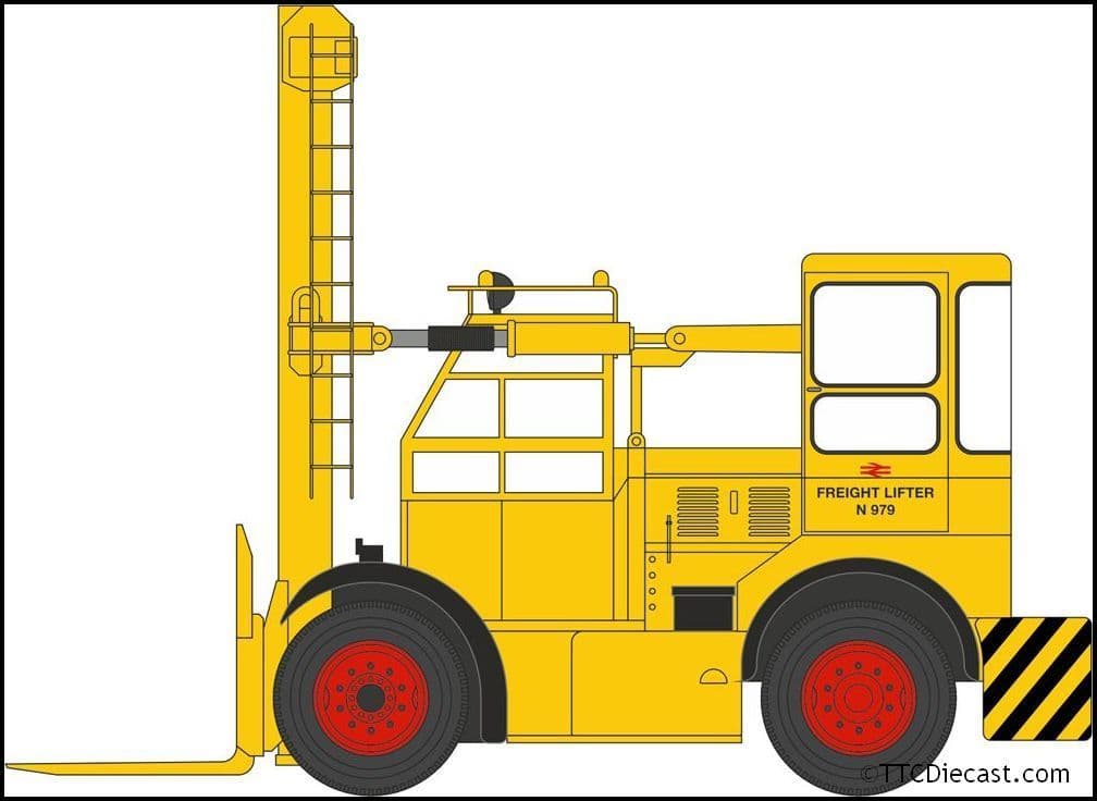 Oxford NSDF003 Shelvoke + Drewry Freightlifter British Rail (Yellow), OO Gauge