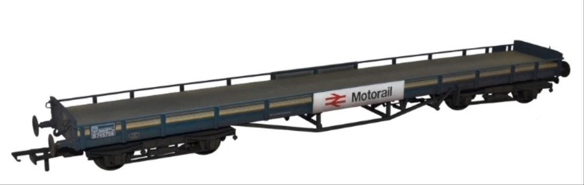 Oxford Rail OR76CAR003BW Carflat Motorail B745758 Weathered, OO Gauge