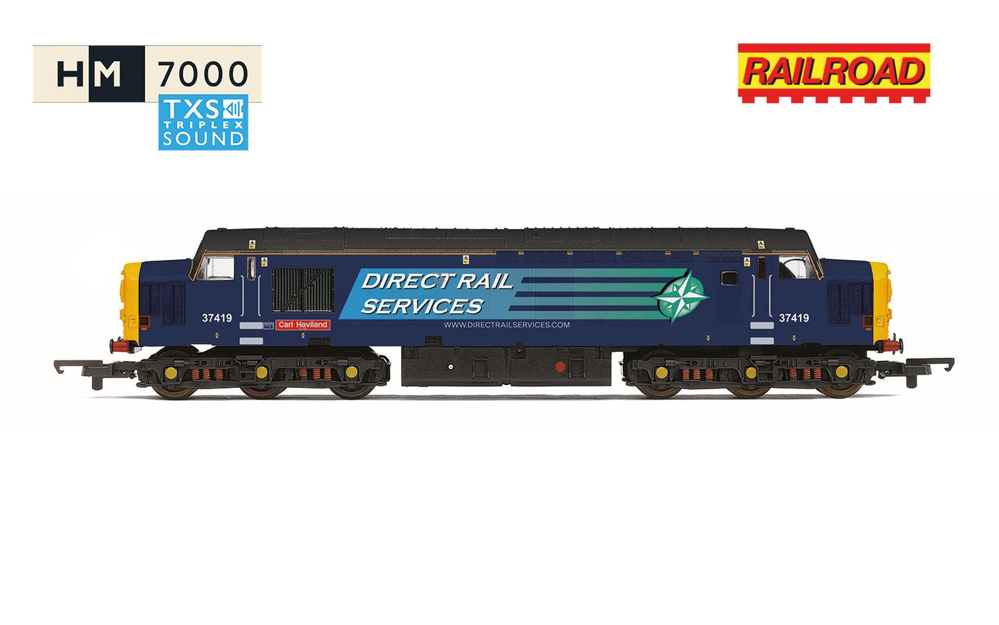 Hornby R30437TXS RailRoad - DRS - Class 37 - 'Carl Haviland' 37419 (DCC Sound Fitted) OO Gauge *PRE ORDER £134.99*