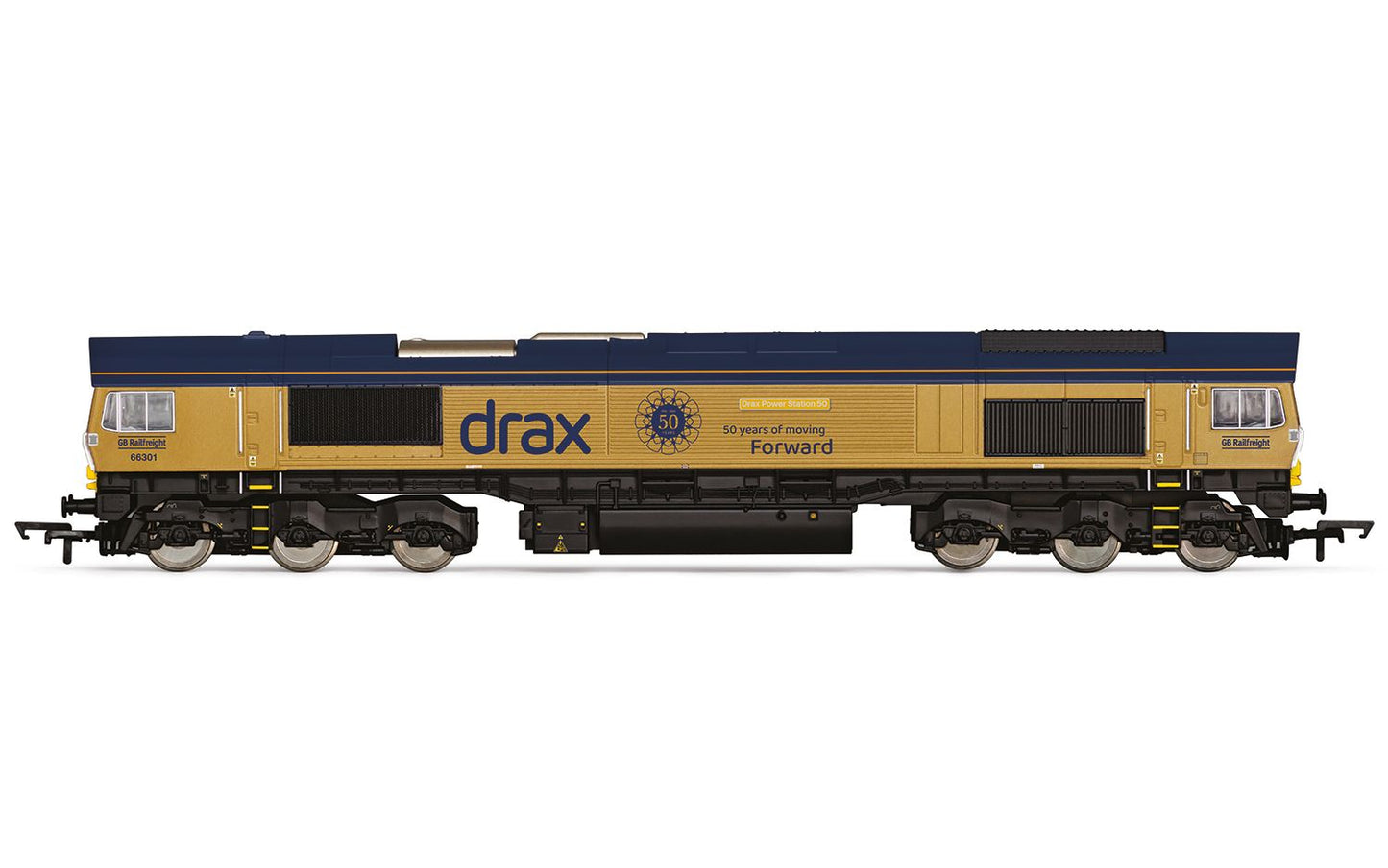 Hornby R30461 RailRoad GB Railfreight Class 66 Co-Co Drax 50th Anniversary Gold 66301 ‘Drax Power Station 50’ OO Gauge *PRE ORDER £85.49*