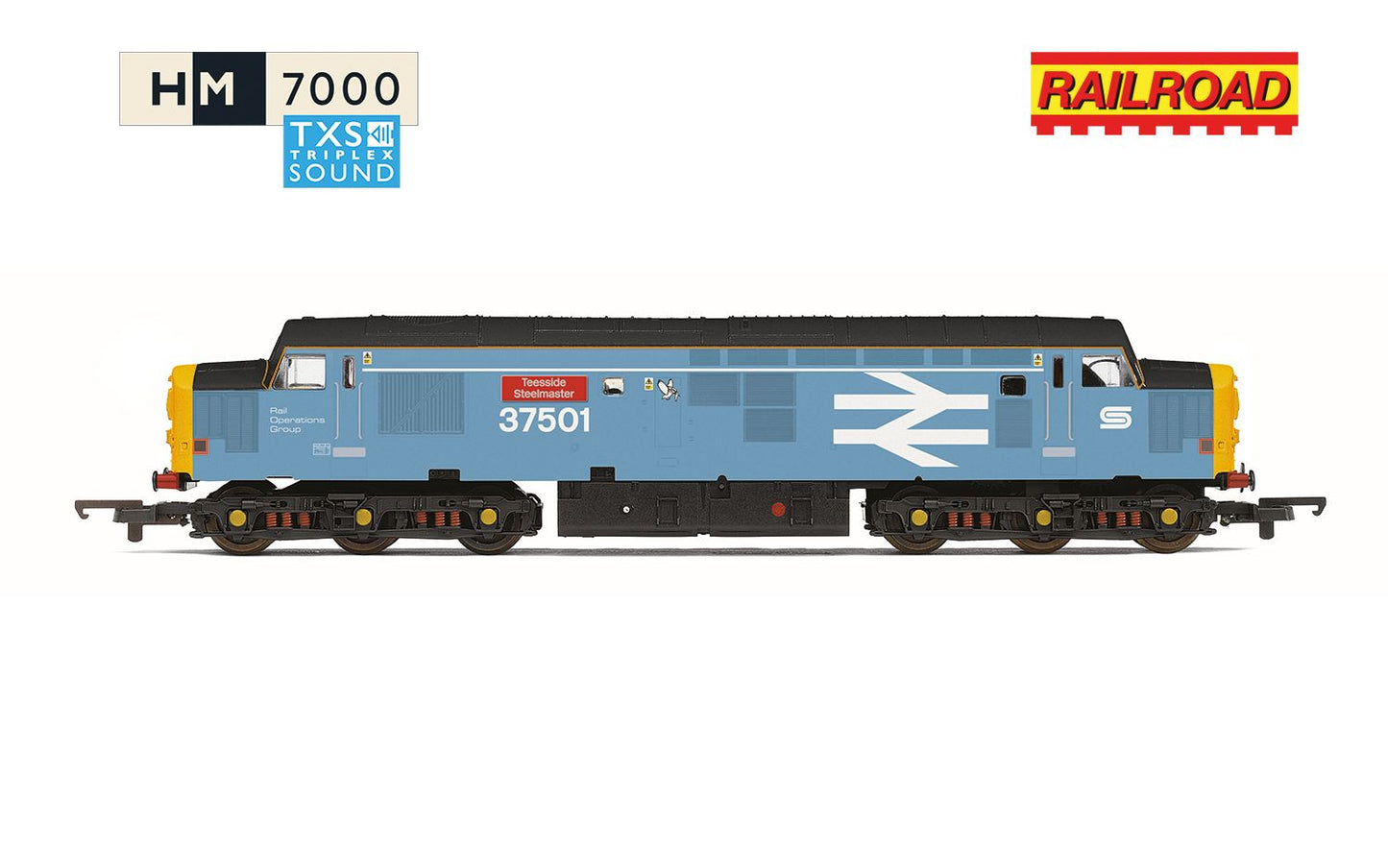 Hornby R30545TXS RailRoad British Steel Class 37 Teesside Steelmaster 37501 - Sound Fitted OO Gauge *PRE ORDER £134.99*