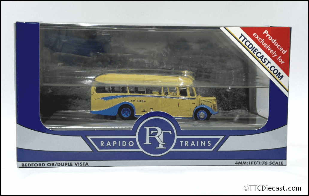 Rapido 920012 Bedford OB Duple Vista, East Yorkshire, TTCDIECAST EXCLUSIVE, 1:76 Scale