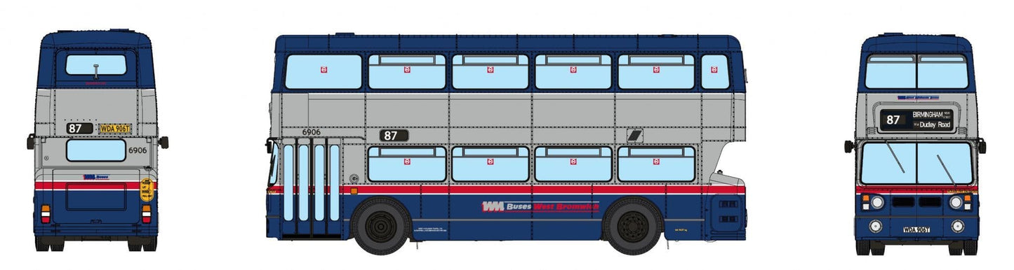 Rapido 901029, Leyland Fleetline WM Blue/Silver, 87 BIRMINGHAM, 1:76 Scale *LAST FEW*