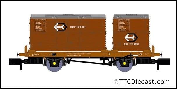 Rapido 921014 BR Conflat P No. B933697 (with bauxite containers), N Gauge
