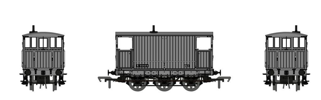 Rapido 931008 SECR 6 Wheel Brake Van No.S55434 BR Freight Grey