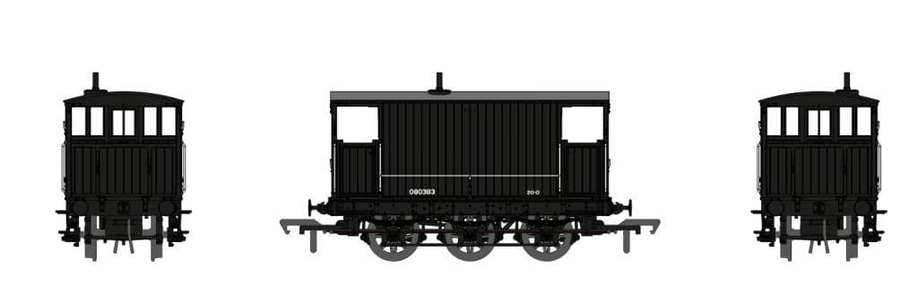 Rapido 931010 SECR 6 Wheel Brake Van No.80383 Engineers Black