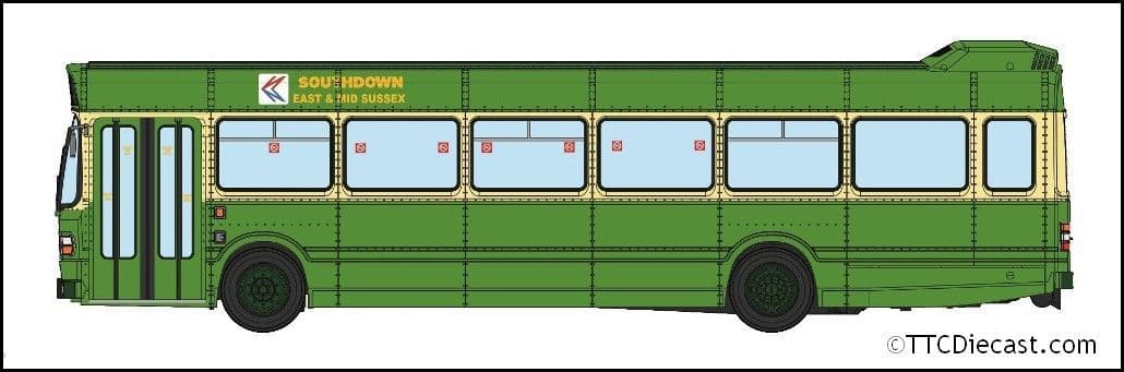 Rapido 941007 Leyland National Southdown East & Mid Sussex green/cream, PCD75R, *PRE ORDER £ TBC*