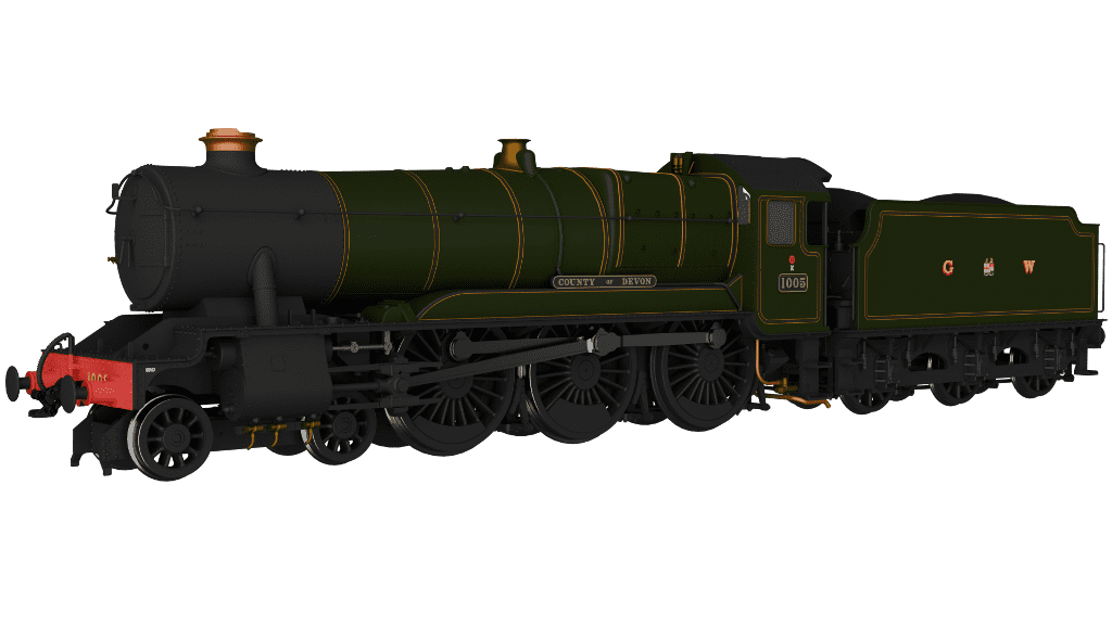 Rapido 954502 GWR County No.1005 'County of Devon' G W Lined Green - DCC SOUND OO Gauge *PRE ORDER £328.46*